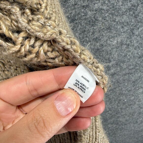 Express Cardigan Women XS Brown Open Front Long Sleeve Wool Knit Casual Stretch - Picture 4 of 7